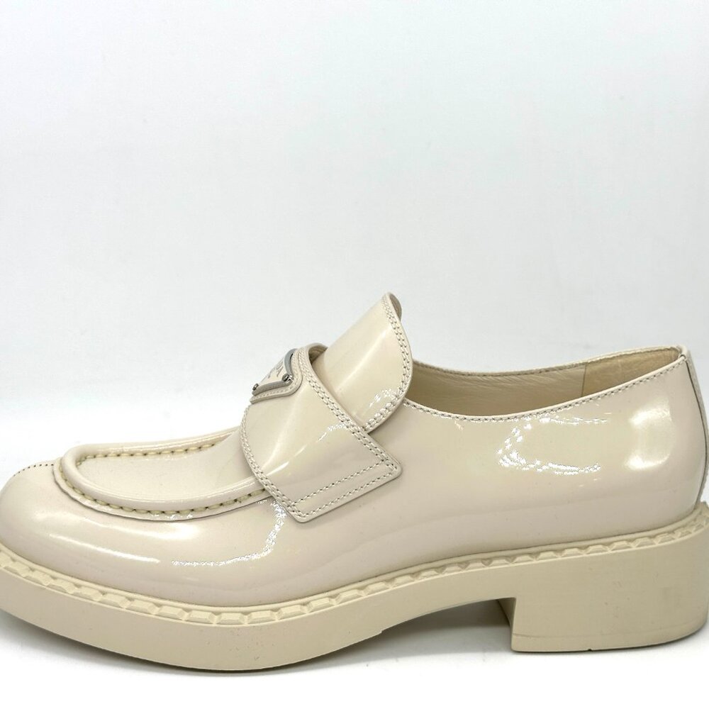 PRADA Triangle Logo Patent Leather Platform Loafers Drivers Flat Shoes - Picture 5 of 16